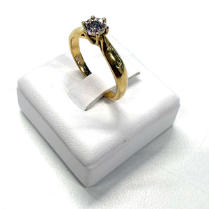 Solitaire en Or Jaune 18k Taille-53