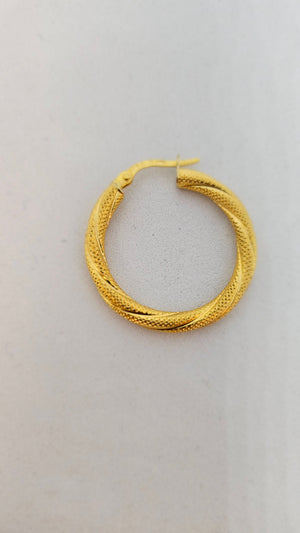 Créoles en Or jaune 18k avec fermoirs cliquets