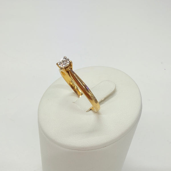 Solitaire Diamant Or Jaune et blanc 18k Taille 56