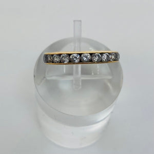 Bague Tour Complet Or Jaune 18 Carats avec 22 Zirconiums