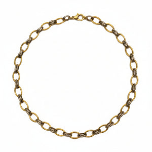 Collier Princesse en Or Jaune et Gris 18 K
