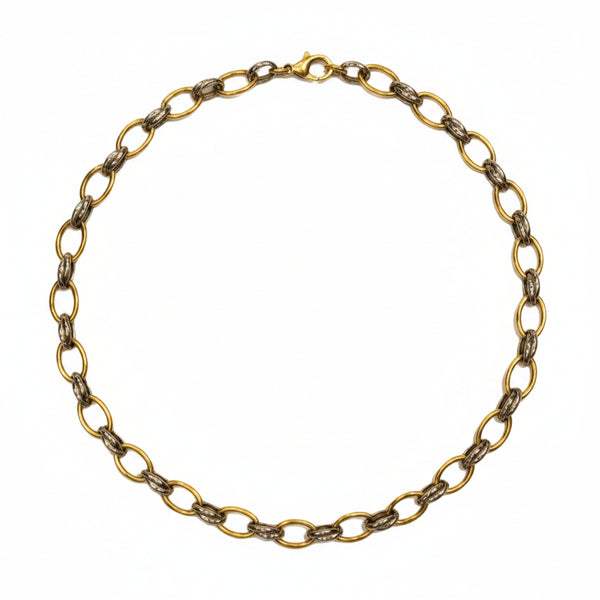 Collier Princesse en Or Jaune et Gris 18 K