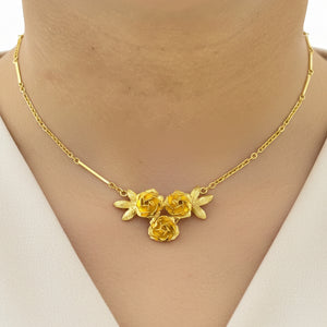 Collier Or Maille Barrette Gravée