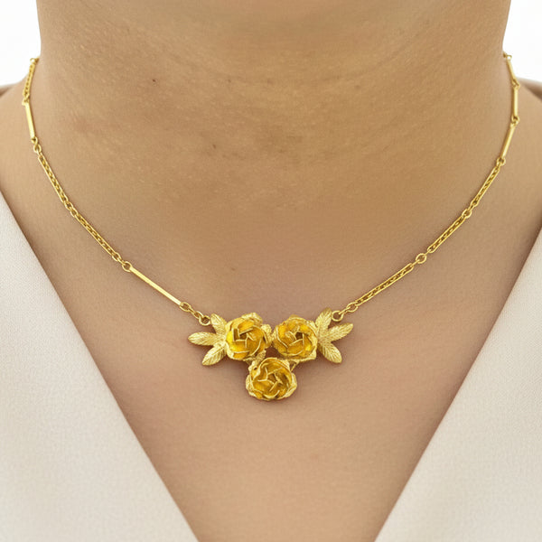 Collier Or Maille Barrette Gravée