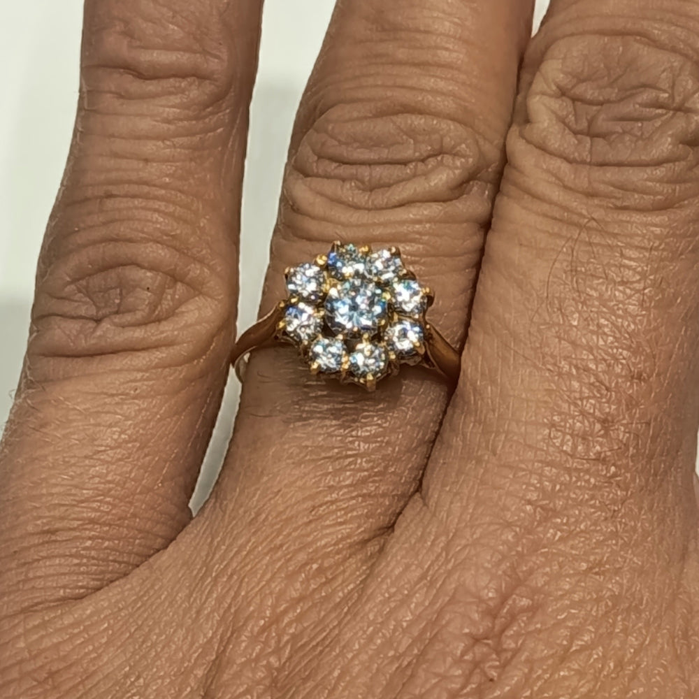Bague en or jaune et oxyde de zirconium 18