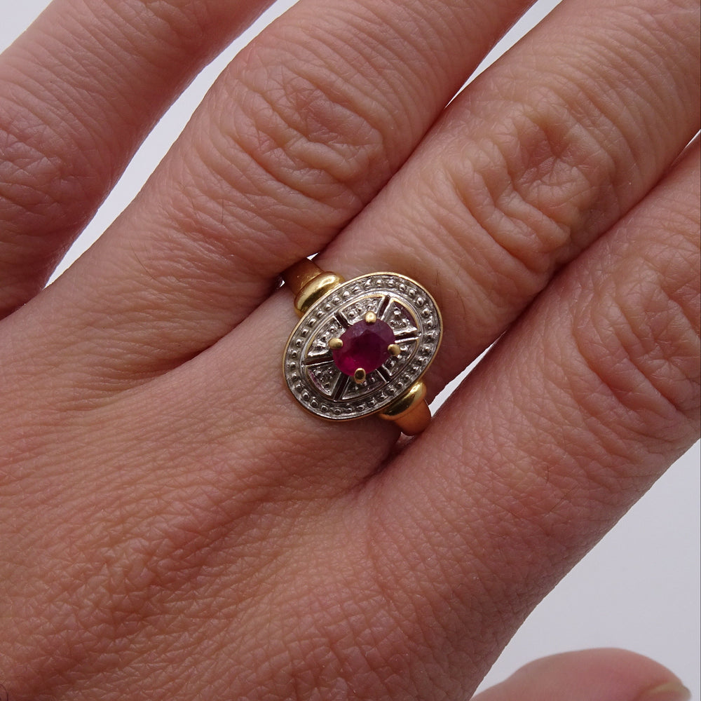 Bague Ancienne en Or Jaune 18K - Taille 54