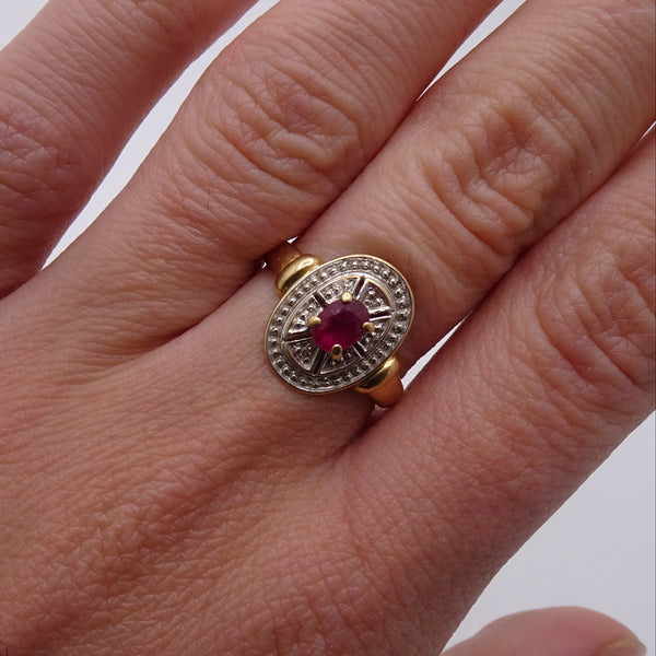 Bague Ancienne en Or Jaune 18K - Taille 54