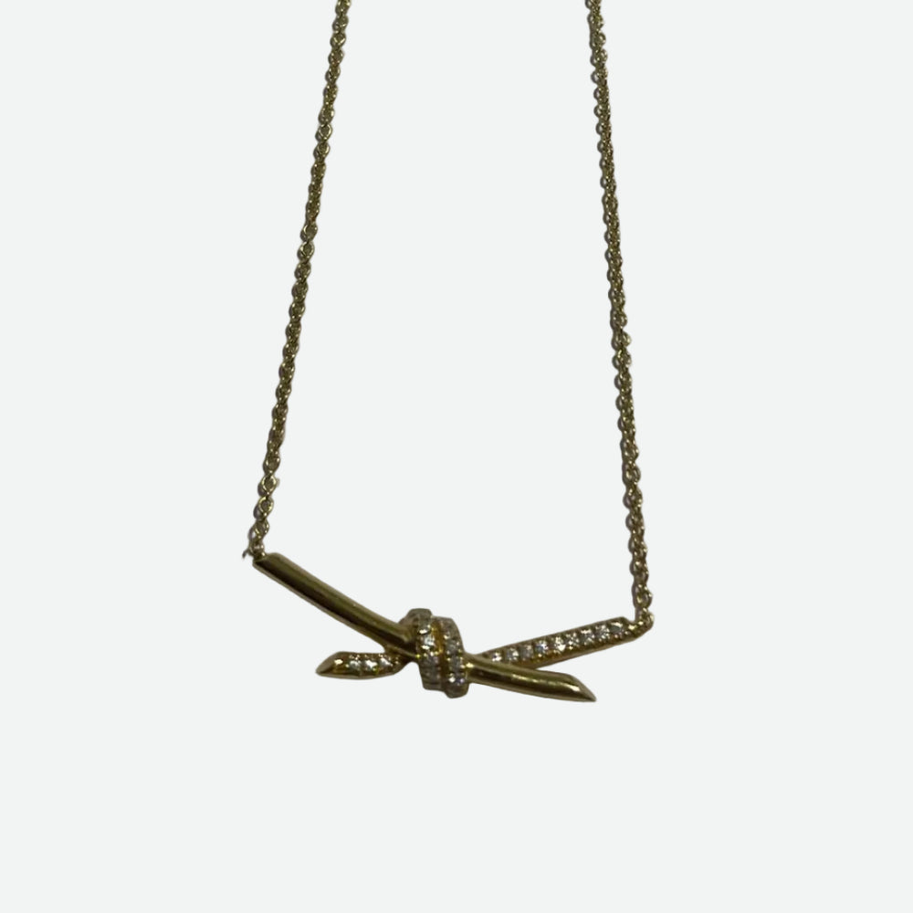 Collier Tiffany's Knot en or jaune 18K 7.57 Grs