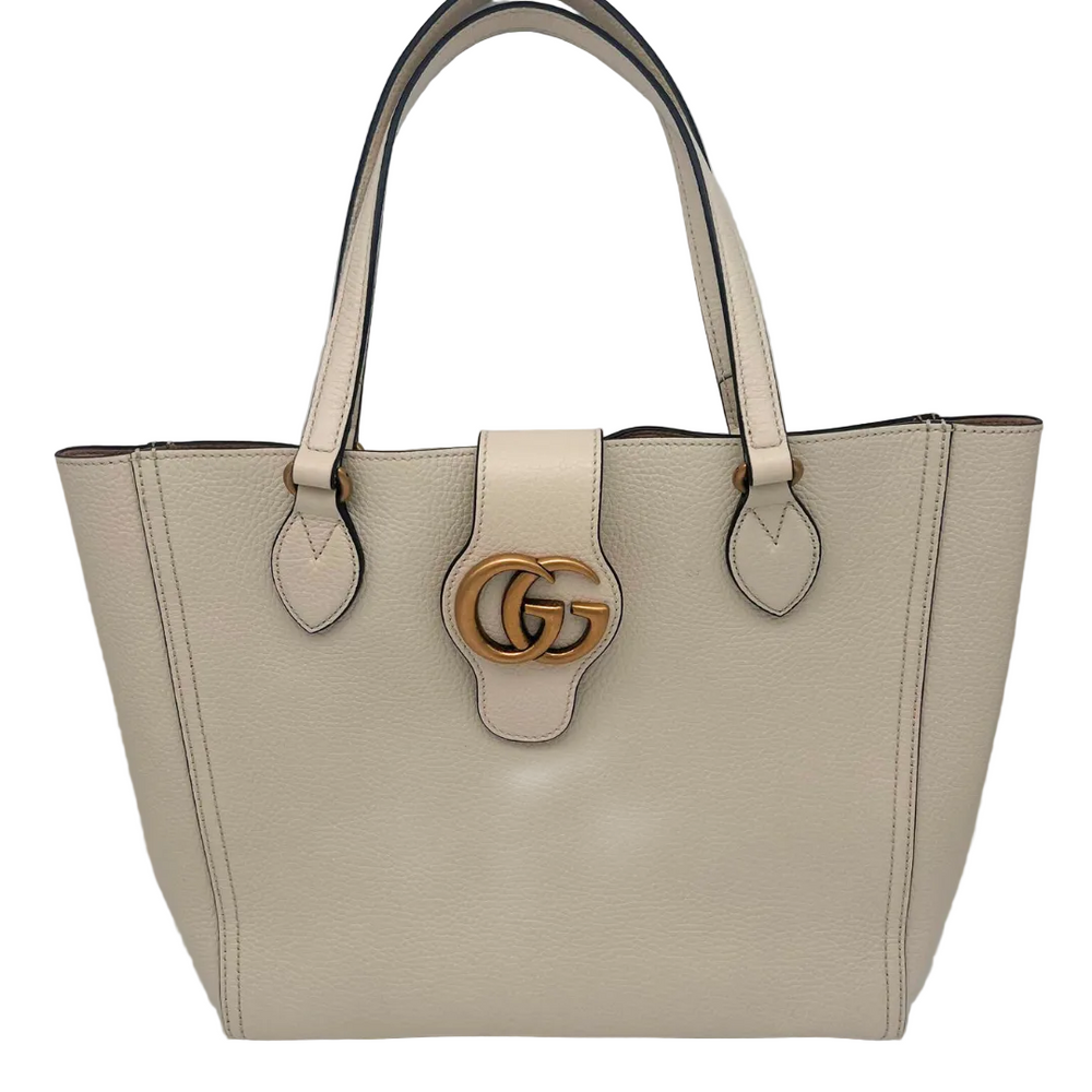 Sac à main Gucci Marmont Tote en cuir blanc
