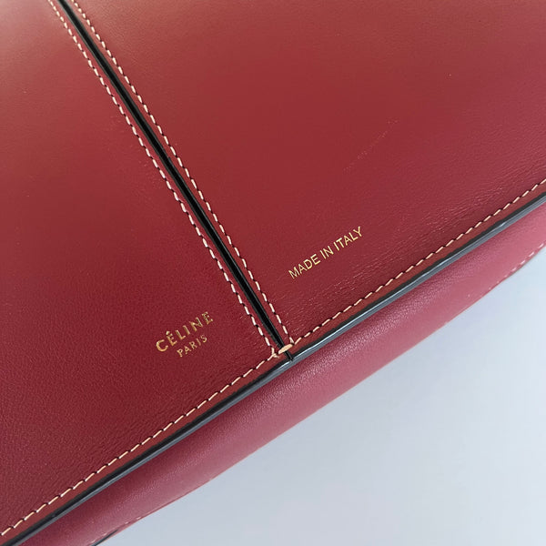Sac à main Céline Trifold en cuir rouge
