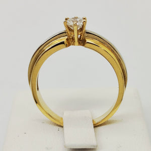 Solitaire en Or Jaune 18K avec Diamant 0.60ct - Taille 56 - 4.60g