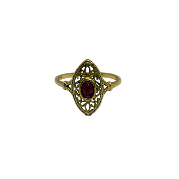 Bague Marquise en Or Jaune 18 Carats