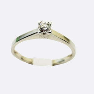 Solitaire en Or Blanc 18K Diamants- Taille 57 - 2.8G
