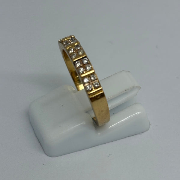 Bagues Demi Tour Or Jaune 18K et Diamants - Taille 52 - 4G