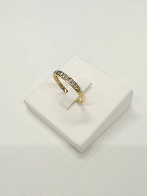 Bague demi tour en or jaune 18k et diamants