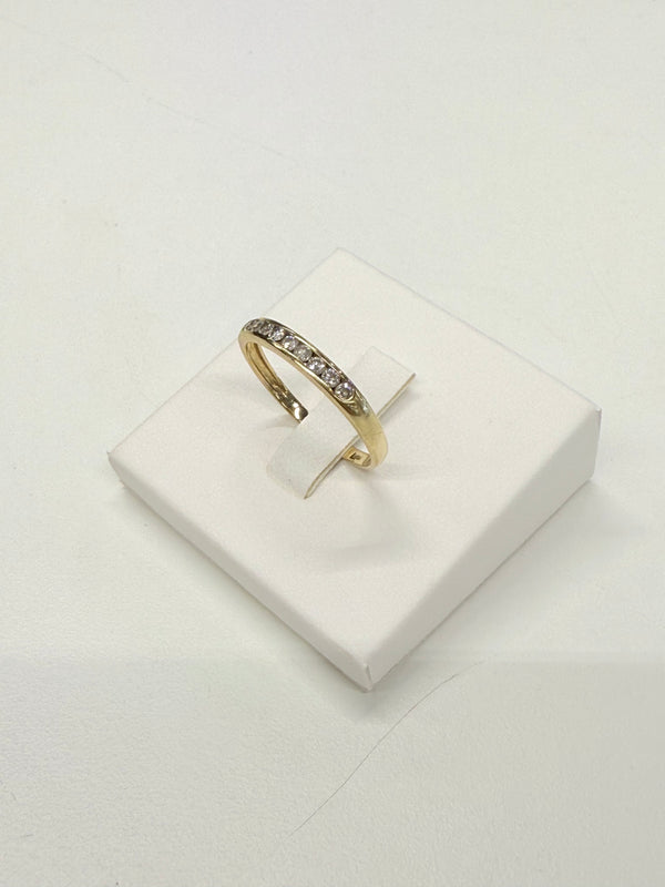 Bague demi tour en or jaune 18k et diamants
