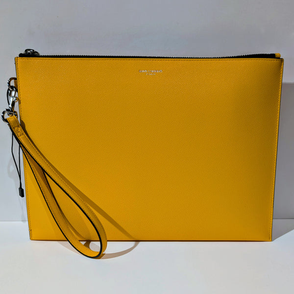 Etui pour tablette en cuir Saint Laurent jaune