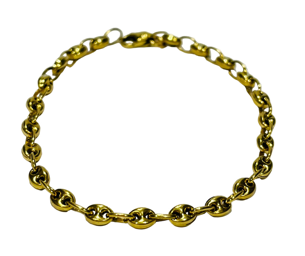 Bracelet en Or Jaune Maille Grain Café 18k - 5.35 G