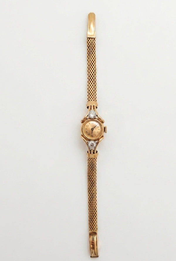 Montre Cocktail Vintage en Or Jaune 18 K Diamants