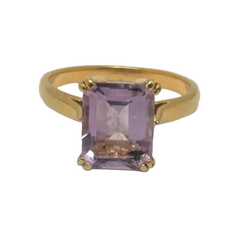 Bague Améthyste Or Jaune 18 Carats Taille 59.5