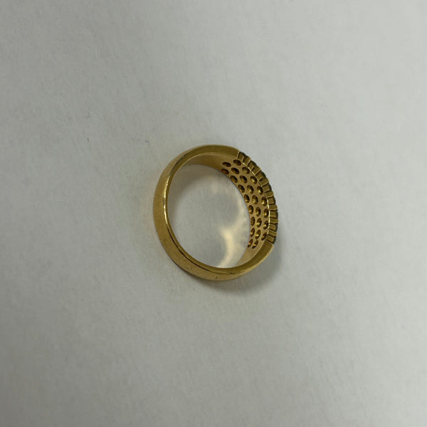 Bague Demi Tour en Or Jaune 18K avec Diamants 5.40 Grs Taille 50