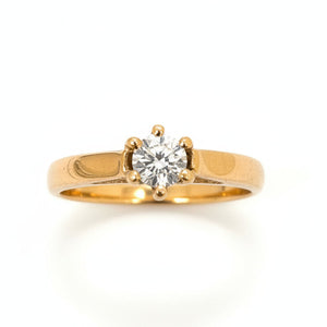 Solitaire Or Jaune 18 carats, Diamant