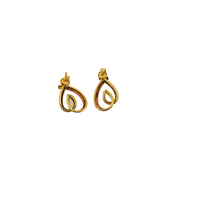 Boucles d'oreilles Or Jaune et Or Gris 18K