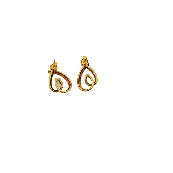 Boucles d'oreilles Or Jaune et Or Gris 18K
