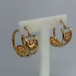 Boucles d'oreilles créoles en Or jaune 18K - 6.15G