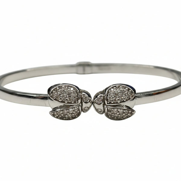 Bracelet Jonc en Or Blanc 18k avec Zirconium