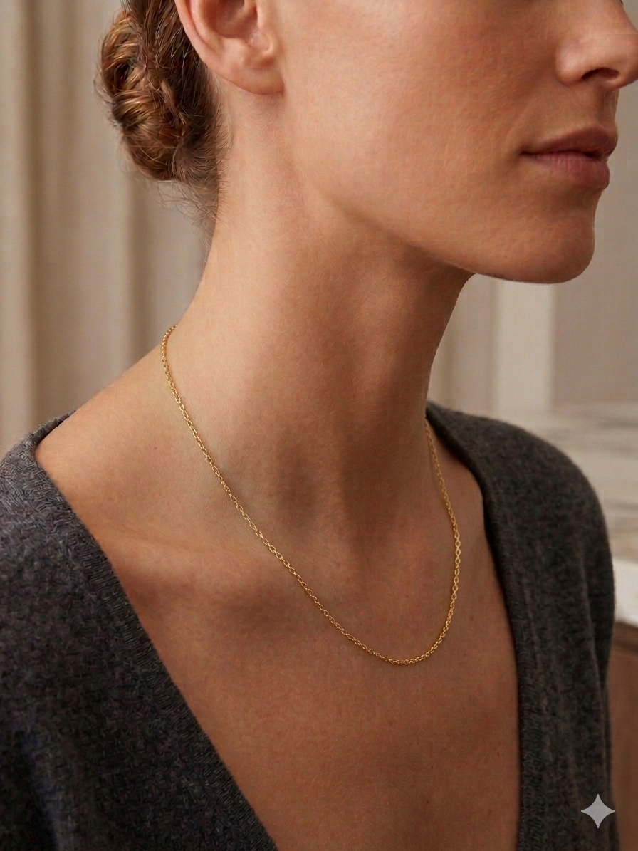 Collier Matinée Forçat en Or Jaune 18K - 66cm - 4.49gr