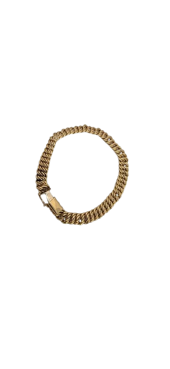 Bracelet jonc gourmette or jaune 18K 11.69 Grs