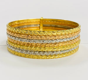 Bracelet Semainier Jonc Or 18K Tricolore