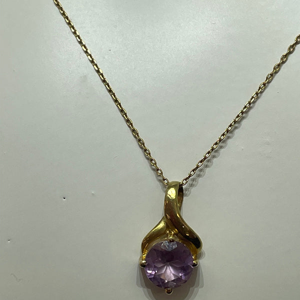 Pendentif Améthyste en Or Jaune 18K - 1.15g