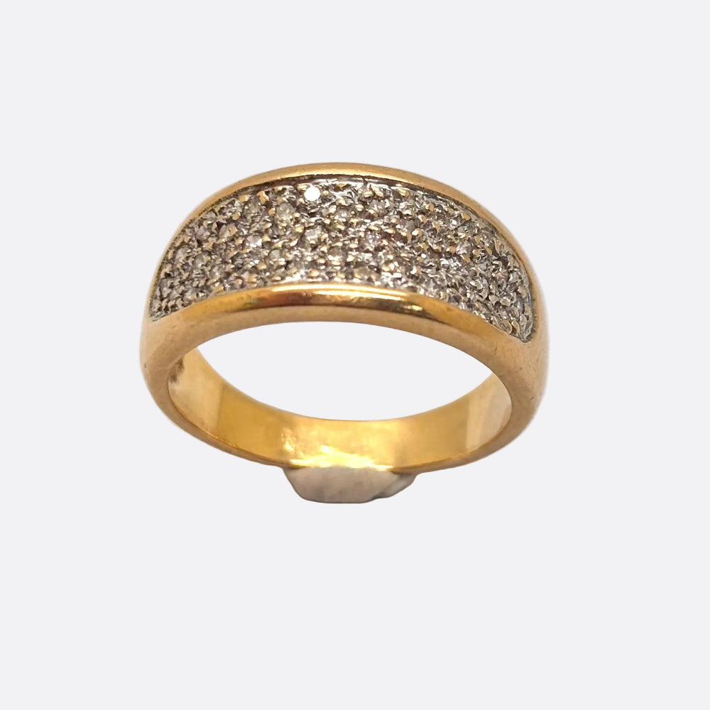 Bague en Or jaune 18K - 34 diamants- Taille 52 - 5.15g