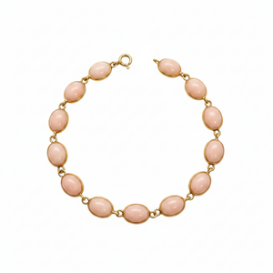 Bracelet Gourmette en Or Jaune avec Cabochons 18k