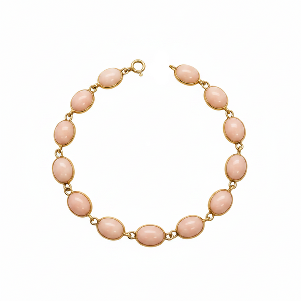 Bracelet Gourmette en Or Jaune avec Cabochons 18k