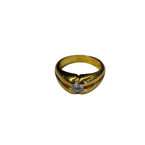 Jonc en Or Jaune 750 avec Zirconium