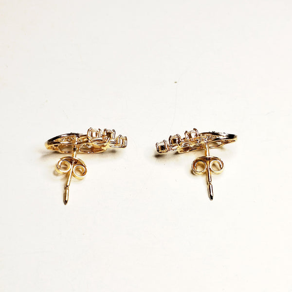 Boucles d'oreilles en or jaune et blanc 22K - 3.33 Grs