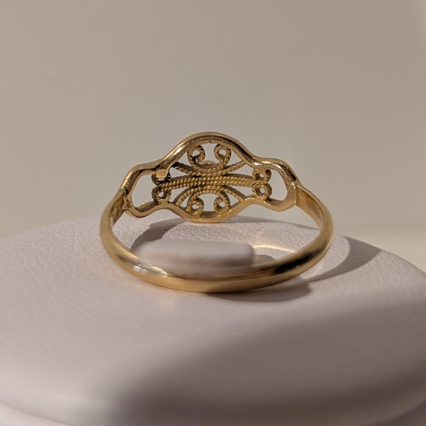 Bagues anciennes en or jaune 18 carats Taille-52