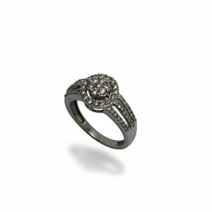 Bague en Or Gris 18K - 4.39 G avec Diamants