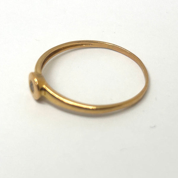 Solitaire en Or Jaune 18K avec Diamant
