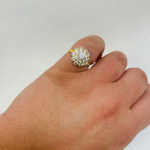 Bague Chou en Or Jaune 18 Carats avec Zirconiums – Taille 52