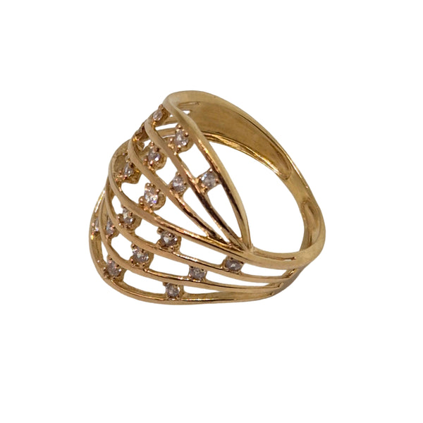 Bague Or Jaune 18K avec Oxyde Zirconium 4.01 Grs - Taille 55
