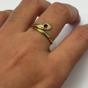 Bague serpent or jaune 18K - Taille 54