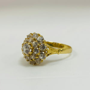 Bague Chou en Or Jaune 18 Carats avec Zirconiums – Taille 52