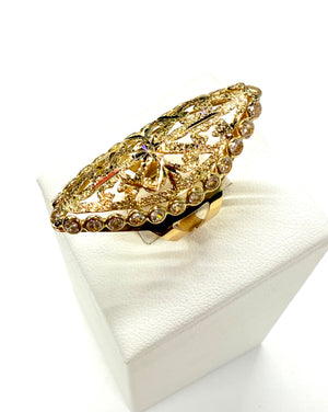 Bagues Marquise Or Jaune 18k Taille-52