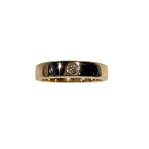 Bague Jonc Or Jaune 18K avec Diamant et Cert - 2.47 Grs - T 52