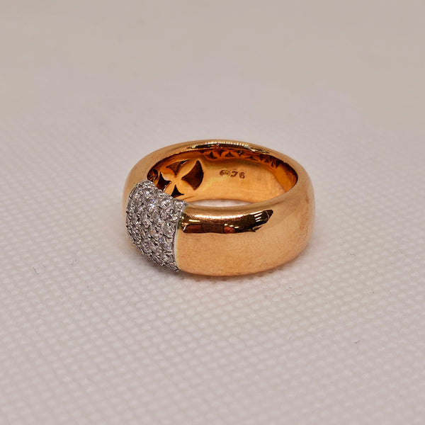 Bague en Or jaune et diamants 0.76 carat T.54