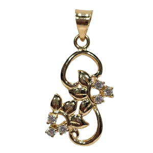 Superbe Pendentif Or Jaune 18K avec Oxyde de Zirconium